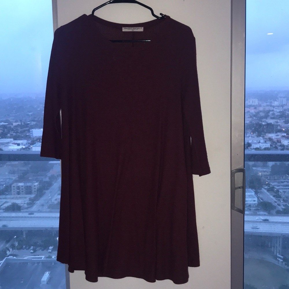 Maroon swing dress